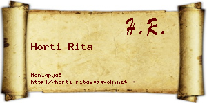 Horti Rita névjegykártya